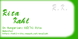 rita kahl business card